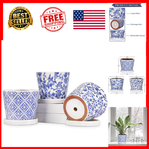 Ceramic planter set blue - planter,
